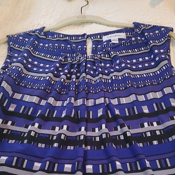 Calvin Klein Blue Pleated Blouse - Picture 5 of 6